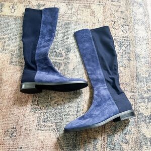 Stuart Weitzman Navy Suede Boots sz 11.5